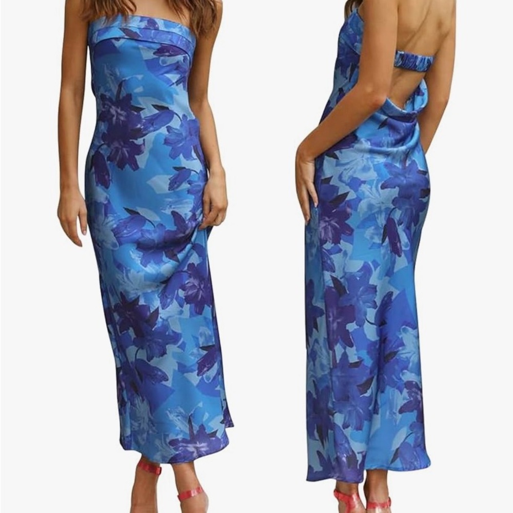 Elegant Blue Floral Women's Skirt